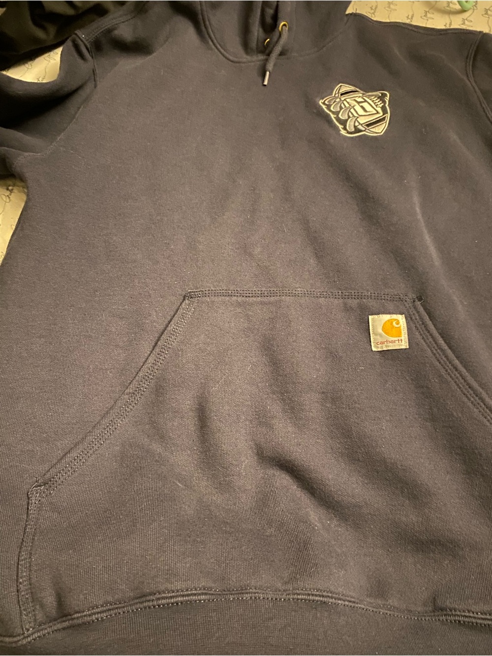 Carhartt Navy Hooded Sweatshirt with Chest Logo